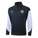 Sudadera hombre Chelsea FC temporada 2025 2026 color negro oficial detalles blancos fútbol técnica transpirable entrenamiento urbana blues.